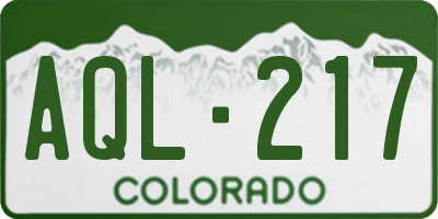 CO license plate AQL217