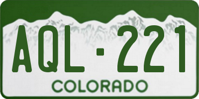 CO license plate AQL221