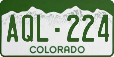 CO license plate AQL224