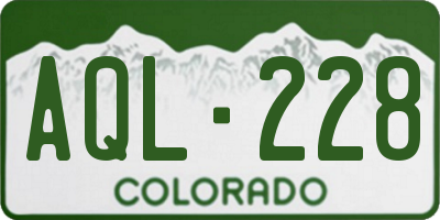 CO license plate AQL228