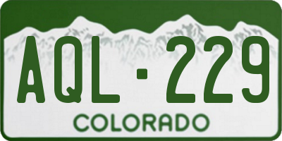 CO license plate AQL229