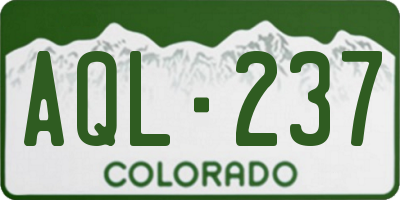 CO license plate AQL237