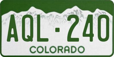 CO license plate AQL240