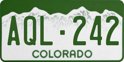CO license plate AQL242