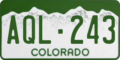 CO license plate AQL243