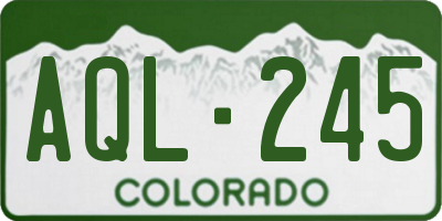 CO license plate AQL245