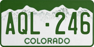 CO license plate AQL246