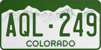 CO license plate AQL249