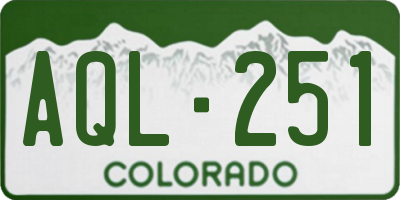 CO license plate AQL251