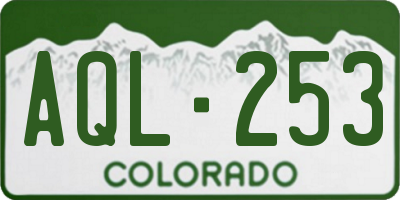 CO license plate AQL253