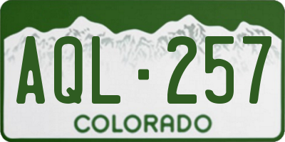 CO license plate AQL257