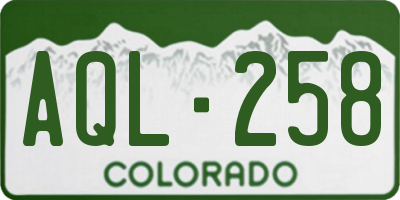 CO license plate AQL258