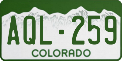 CO license plate AQL259