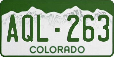 CO license plate AQL263