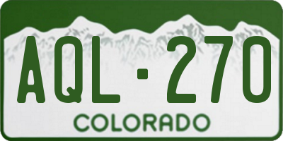 CO license plate AQL270