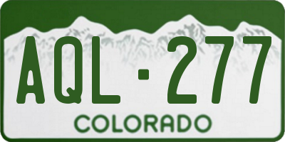 CO license plate AQL277