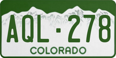 CO license plate AQL278