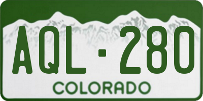 CO license plate AQL280