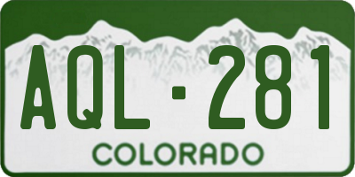 CO license plate AQL281