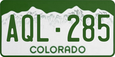 CO license plate AQL285