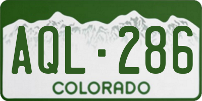 CO license plate AQL286
