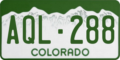 CO license plate AQL288