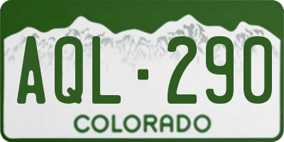 CO license plate AQL290