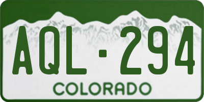 CO license plate AQL294