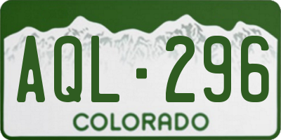 CO license plate AQL296
