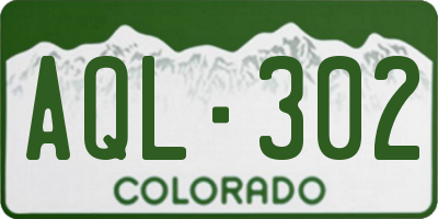 CO license plate AQL302
