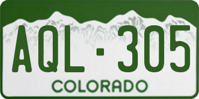 CO license plate AQL305