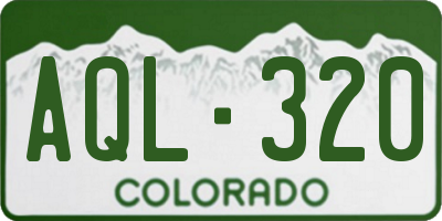 CO license plate AQL320