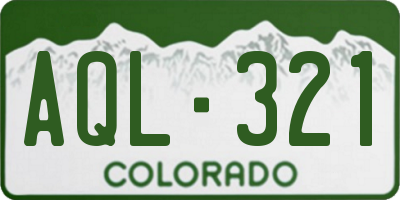 CO license plate AQL321