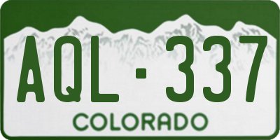 CO license plate AQL337
