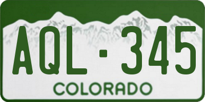 CO license plate AQL345