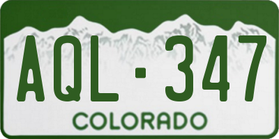 CO license plate AQL347