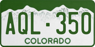 CO license plate AQL350