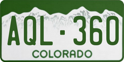 CO license plate AQL360