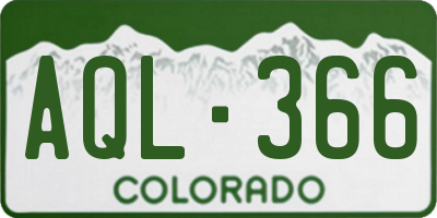 CO license plate AQL366