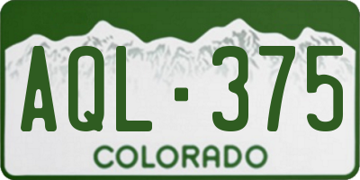 CO license plate AQL375