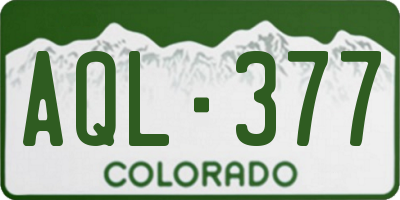CO license plate AQL377