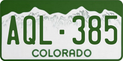 CO license plate AQL385