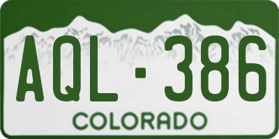 CO license plate AQL386