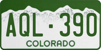 CO license plate AQL390