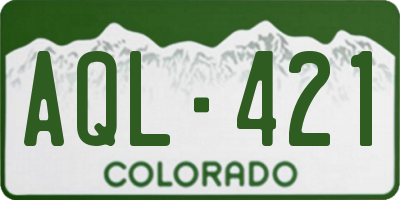 CO license plate AQL421
