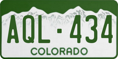 CO license plate AQL434