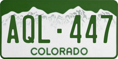 CO license plate AQL447