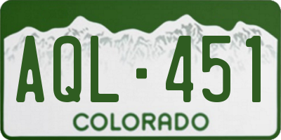 CO license plate AQL451