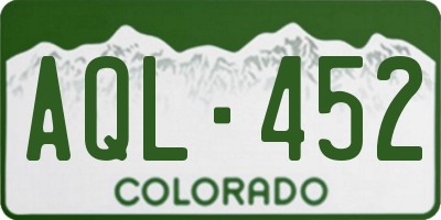 CO license plate AQL452