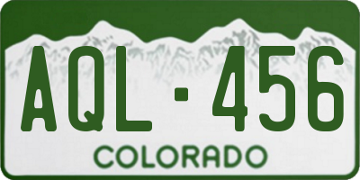 CO license plate AQL456
